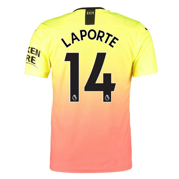 Camiseta Manchester City NO.14 Laporte Tercera equipo 2019-20 Naranja
